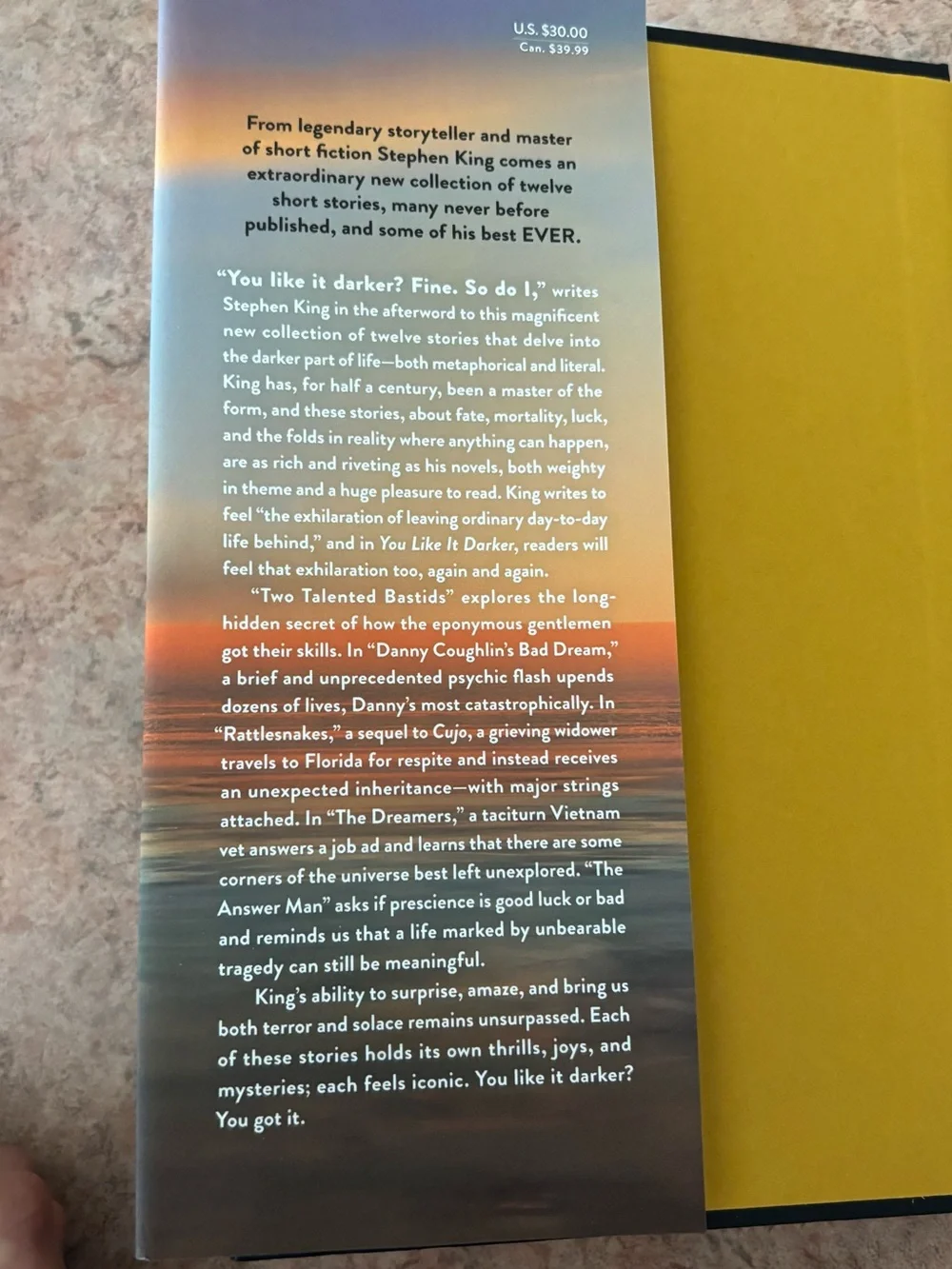 Stephen King - You Like It Darker (Sunset Cover) hardcover